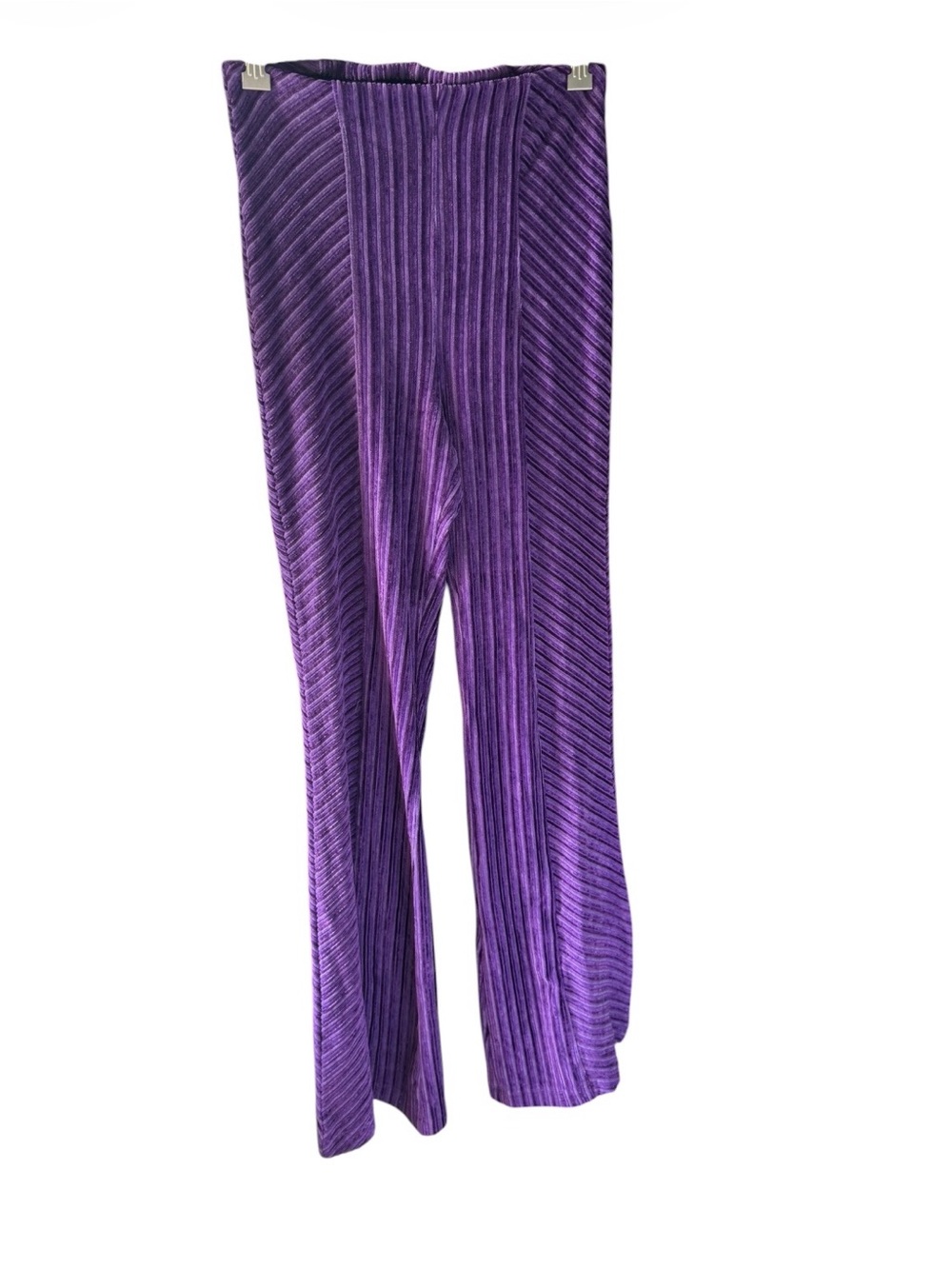 Free People Deep Purple Pleated Wide-Leg Pants